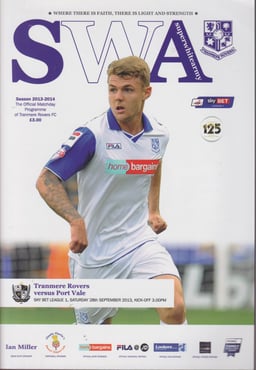 Tranmere Rovers v Port Vale Match Programme 2013-09-28